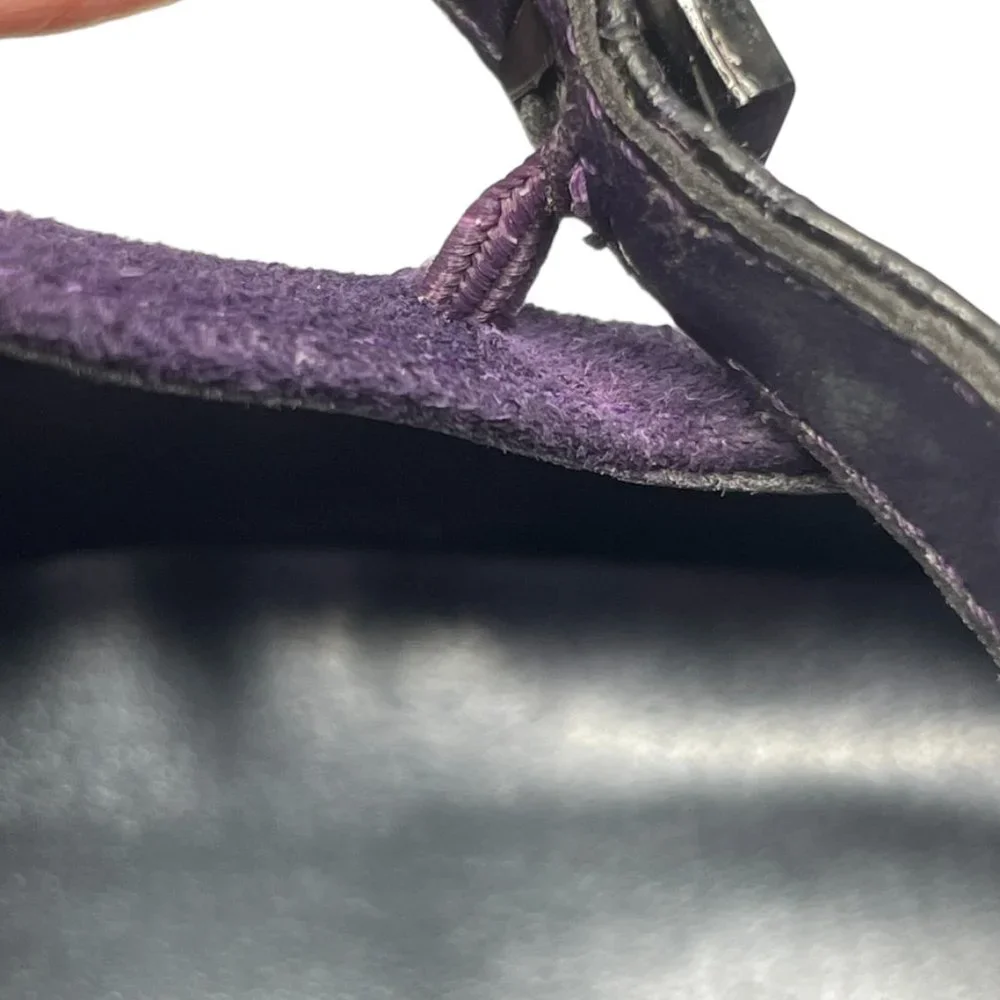 F Studio Carlos Falchi Womens Purple Suede Snakeskin Square Toe Heel Size 9.5 - Picture 9 of 12